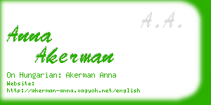 anna akerman business card